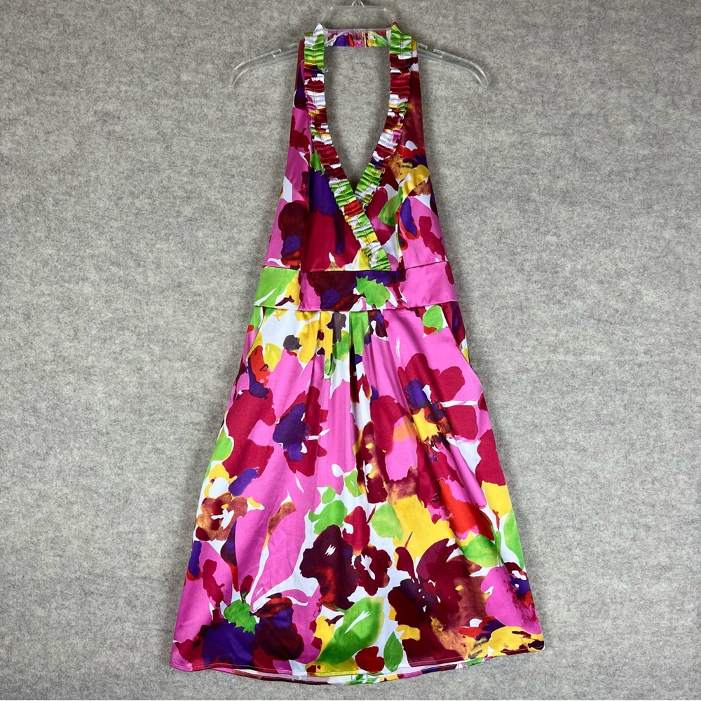 Vibrant Floral Halter Dress